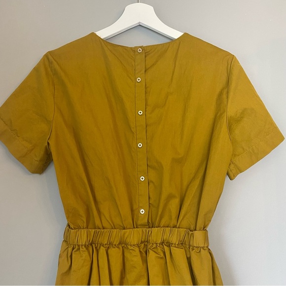 Zara Trafaluc Mustard Yellow, Short-Sleeved, 100% Cotton Skort Romper - Picture 5 of 10